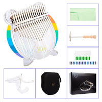 Garvee Kalimba a forma di orso arcobaleno, 17 tasti, materiale in legno risonante, portatile, colorato, per gli amanti della musica