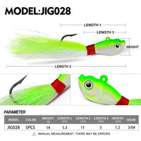 Set di 5 esche Garvee con coda a gobba per la pesca in acqua salata, 15 g, surf e pesca in acqua salata, uso versatile