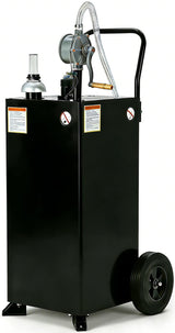 Garvee Serbatoio Carburante 132 Litri con Pompa Manuale, Acciaio Carbonio, Ruote Resistenti per Auto e Barche, Nero