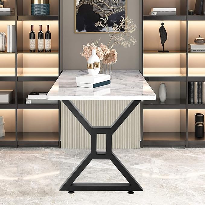 Gambe per tavolo in metallo Garvee a forma di X, 71 cm, nere, gambe robuste per mobili fai da te, carico massimo 400 kg, cuscinetti regolabili, 71 x 61 cm, set da 2