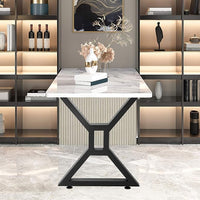 Gambe per tavolo in metallo Garvee a forma di X, 71 cm, nere, gambe robuste per mobili fai da te, carico massimo 400 kg, cuscinetti regolabili, 71 x 61 cm, set da 2