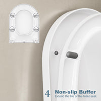 Garvee WC Sitz D-Form Toilettendeckel Mit Absenkautomatik, Schnellverschluss & Verstellbare Scharniere Für Badezimmer, 464x359 mm, Weiß