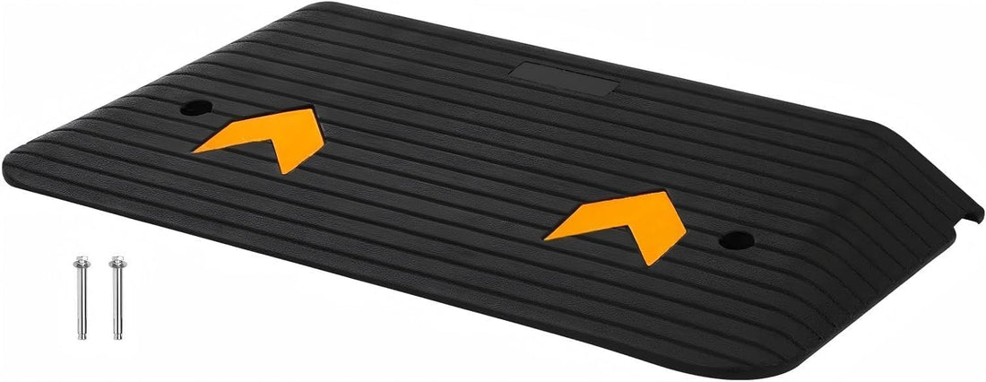 Rampa di soglia in gomma Garvee da 3,5", capacità di carico di 33.000 libbre, antiscivolo, portatile, robusta per sedie a rotelle e scooter, uso versatile, 35,5" L x 21" W x 3,5" H, nera