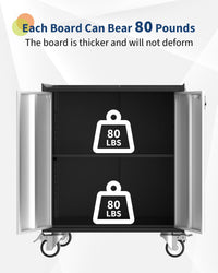 Armadio portaoggetti per garage Garvee Heavy Duty con ruote, ripiani regolabili, porte con serratura, acciaio antiruggine, mobile, sicuro, officina, ufficio