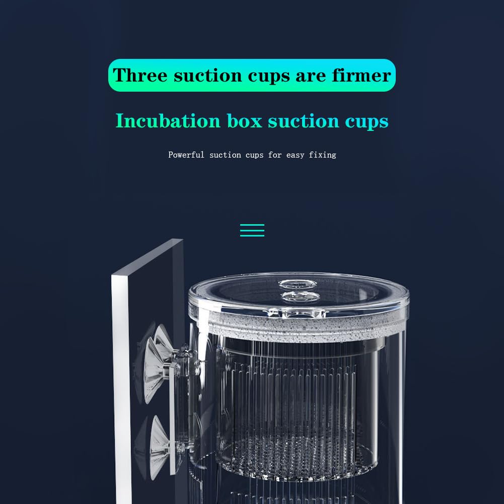Garvee Aquarium Fish Breeding Box, scatola di covata in acrilico con ventose per pesciolini, gamberetti, pesci pagliaccio e guppy
