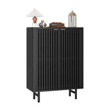 Garvee Mobile Scarpe 6 Ripiani con Persiane, Ventilazione, Legno MDF Nero per Ingresso e Corridoio 85x35x110 cm - Black