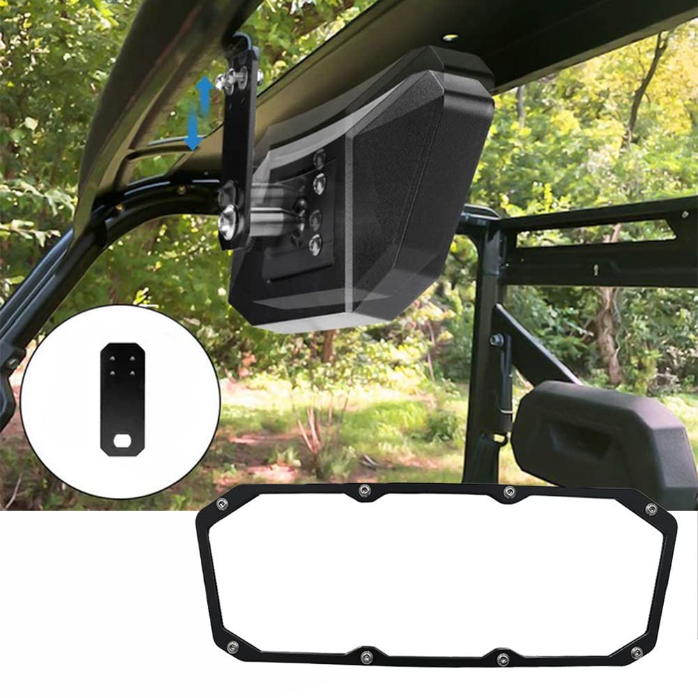 Specchietto retrovisore centrale convesso Garvee UTV compatibile con Polaris Ranger 500/570/900/1000 2017-2022, nero, specchio universale per yacht e barche