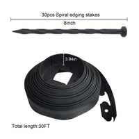 Kit di bordatura da giardino Garvee da 10 m in materiale PE flessibile, altezza 10 cm, per aiuole e sentieri con 30 picchetti resistenti, senza bisogno di scavare