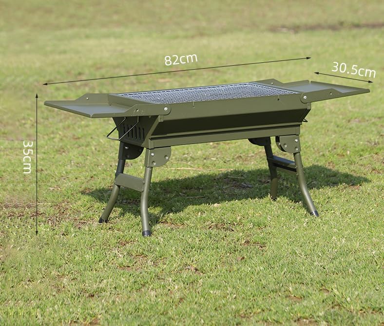 Garvee BBQ Grill Griglia portatile pieghevole Griglia a carbone per esterni Griglia da campeggio Ampia superficie di cottura per 3-6 persone Picnic Giardino