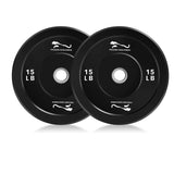 Garvee Set Piastre Bumper 13,6 KG 5,08 cm Gomma Antiscivolo Maniglia Ergonomica Standard Olimpico - Ideale per Festa del Papà, Palestra Casa Professionale Nero - 13.6kg Nero