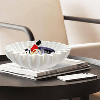 Garvee Ciotola Decorativa in Resina Bianca, Artigianale, Moderna, 25x25x6cm, Perfetta per Tavoli da Caffè e Ingressi