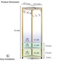 Armadio angolare Garvee con scarpiera, 6 ganci doppi, legno robusto, per corridoio e ingresso, 70,8 pollici, salvaspazio