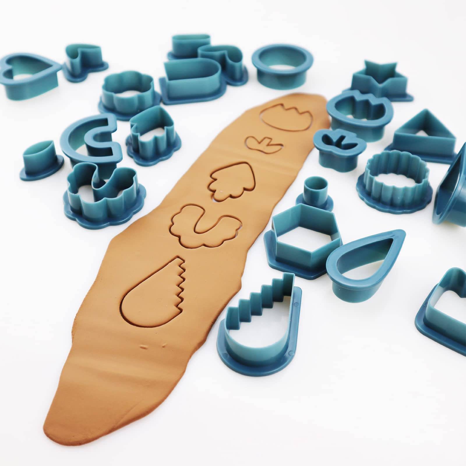 Frese per argilla in polimero Garvee, 24 pezzi, mini utensili per scultura, plastica, blu, per modellare l'argilla, orecchini fai da te