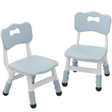 Seggiolone per bambini Garvee, altezza regolabile, 3 livelli, plastica, robusto, leggero, per bambini e bambine da 2 a 6 anni, set da 2, grigio-blu, per casa e asilo - Grigio Blu