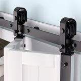 Garvee Kit Binario Porta Fienile Pieghevole 91,4 cm Nero, Acciaio Solido, Scorrimento Silenzioso, Design Salvaspazio, Per Interni Moderni - 36In For 2 Doors
