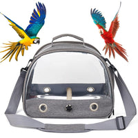 Garvee Bird Travel Carrier con vassoio in acciaio inossidabile, leggero, traspirante, tracolla regolabile per parrocchetti e piccoli uccelli, 24x33x26 cm, trasparente
