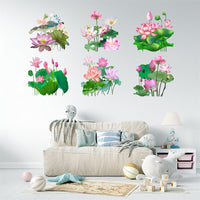 Adesivi per WC Garvee Lotus, impermeabili, in PVC autoadesivo, per bagno, soggiorno, camera da letto, 30 x 30 cm, colori assortiti