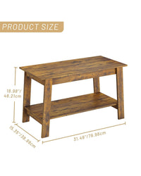 Tavolino rustico Garvee con 2 ripiani per soggiorno e ufficio, 31,49x15,35x18,89 pollici, grigio