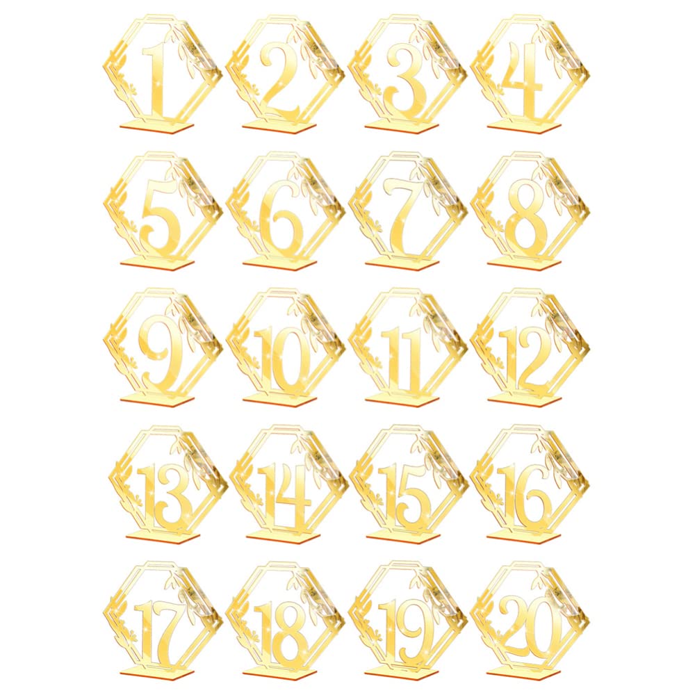 Garvee Acrilico Bröllopsbord Numero Skyltar Clear Sex Edge Numero Kort 1-20 Ricevimento di nozze Banchetto Decorazione del partito
