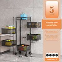 Carrello in metallo nero a 5 ripiani Garvee, 94x28x28 cm, carrello da cucina per carichi pesanti in magazzini, garage e negozi al dettaglio con struttura durevole