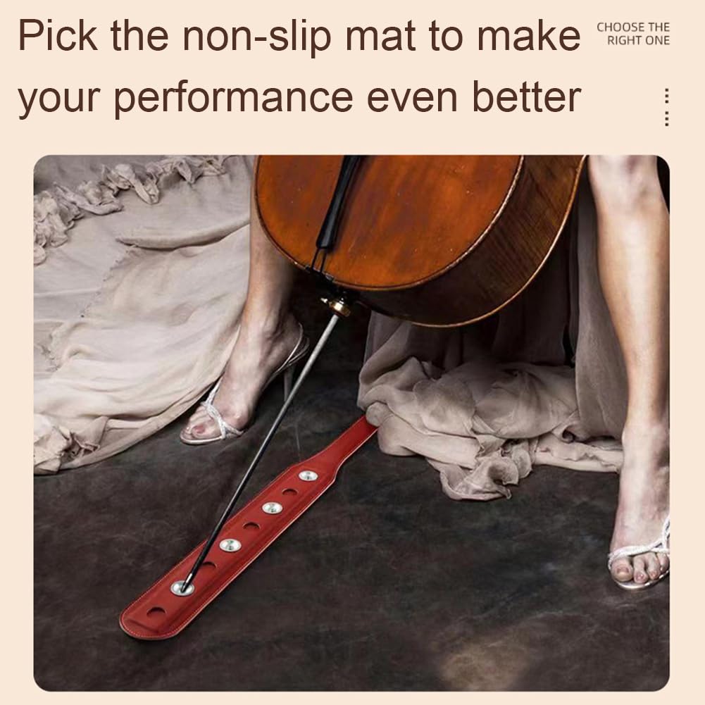 Ancoraggio per puntale per violoncello Garvee con cinturino regolabile in 8 posizioni, in microfibra, antiscivolo, per spettacoli teatrali, pieghevole, nero