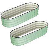 Aiuola rialzata ovale Garvee 4,5x2x1 piede in acciaio zincato antiruggine con base aperta, verde, senza attrezzi, per giardino e patio - verde