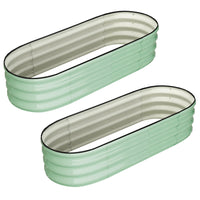 Aiuola rialzata ovale Garvee 4,5x2x1 piede in acciaio zincato antiruggine con base aperta, verde, senza attrezzi, per giardino e patio