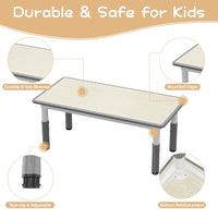 Set tavolo e 4 sedie per bambini Garvee, altezza regolabile con piano del tavolo decorato con graffiti, gambe antiscivolo per casa e asilo