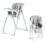 Garvee Seggiolone per Bambini Regolabile con Vassoio Rimovibile, Telaio in Alluminio, Pieghevole, Uso Interno ed Esterno, Multi-Posizione, Colore Neutro