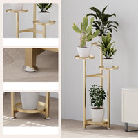 Garvee Plant Shelf Flower Stand con piedini antiscivolo, mensola quadrata in metallo multistrato per soggiorno e camera da letto, salvaspazio, nero