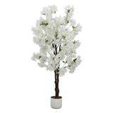 Garvee Albero di Ciliegio Artificiale 3.9FT con Vaso Bianco, Fiori Rosa Realistici, Resistente alle Intemperie per Decorazione Interni ed Esterni