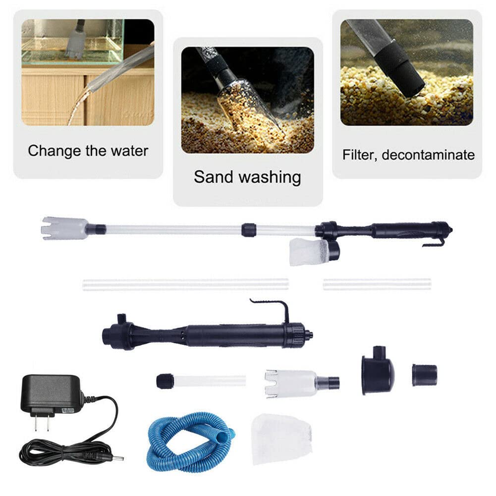 Garvee Limpiador Eléctrico De Grava Para Acuario, Aspiradora Automática, Plástico Duradero, Filtro Y Circulación De Agua, Uso Doméstico