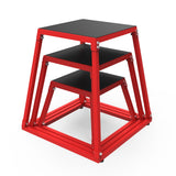 Garvee Box da Salto Pliometrico Set 12/18/24" Acciaio Antiscivolo - Regalo Perfetto per Festa del Papà Allenamento Casa - Rosso