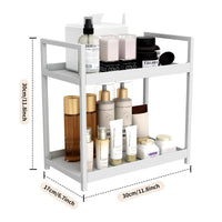 GARVEE Organizer per cucina e bagno a 2 livelli in plastica resistente, bianco, per ufficio e dormitorio per studenti