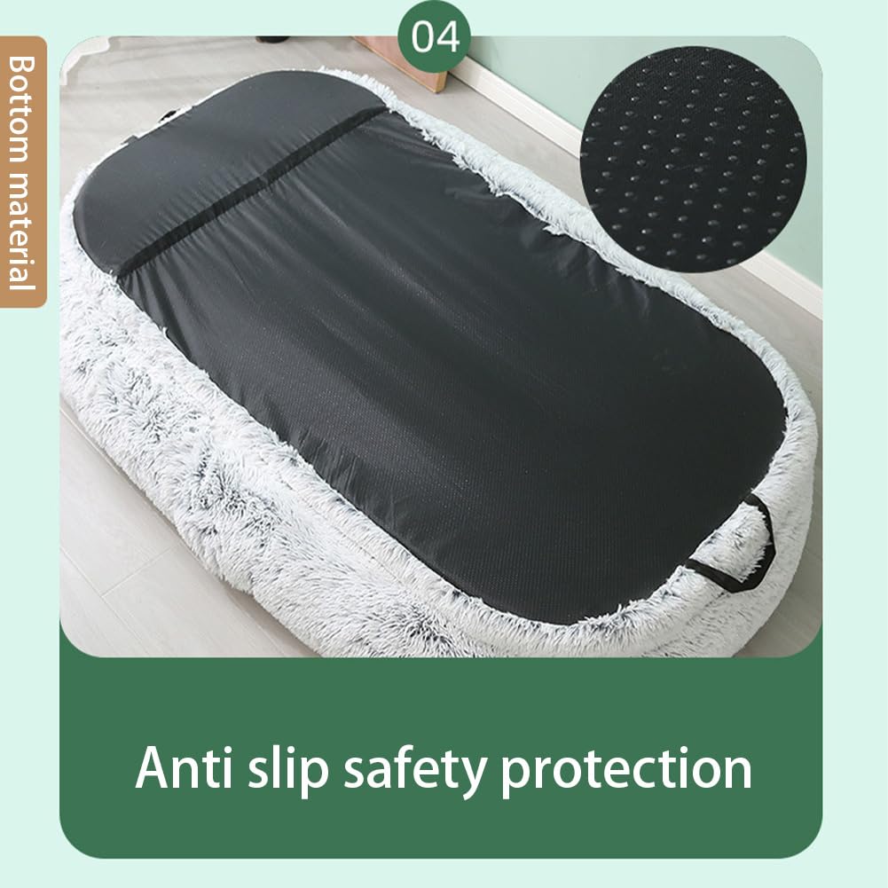 Letto per cani Garvee XXL per persone e cani, 165x100x30 cm, lavabile, soffice e morbido, in pelliccia sintetica di coniglio, caldo e confortevole