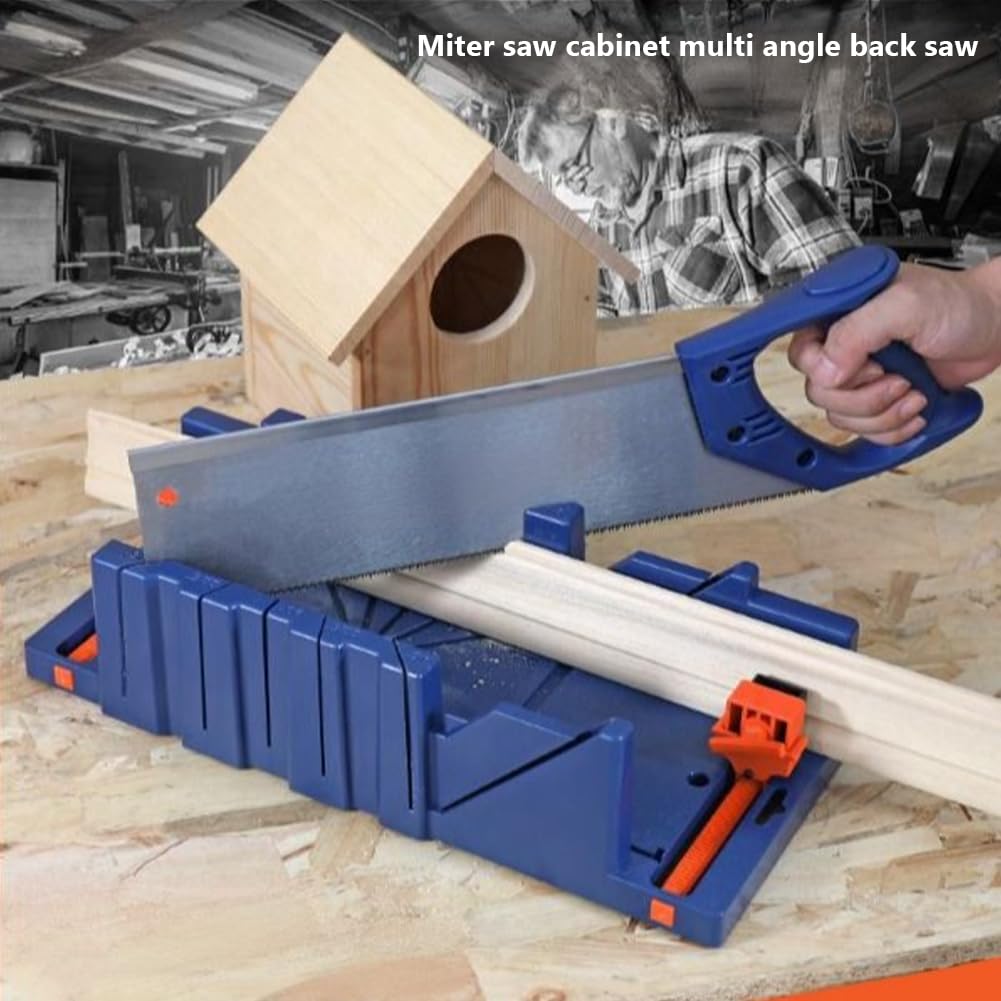 Garvee Mitre Box 12 Pollici con Sega da 14 Pollici - ABS Robusto per Falegnameria, Tagli Precisi 45° e 90° - Baseboard, Woodworker, Carpenter