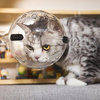 Casco trasparente per gatti GARVEE con ventilazione, anti-leccamento e morso, materiale leggero, dimensioni ridotte, per recupero e cura, graziose orecchie da gatto