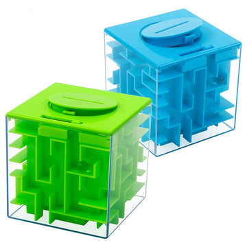 Garvee Money Maze Puzzle Box Set da 2 pezzi, plastica, blu e verde, per bambini e adulti, casa e ufficio