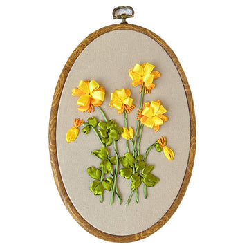 Kit per ricamo per principianti Garvee con nastro 3D, telaio da ricamo, ago per lavori fai da te, regalo per hobby, cotone, spagnolo, set creativo