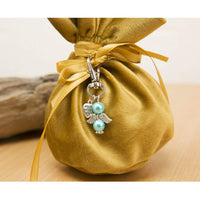 Portachiavi Garvee 48 a forma di angelo custode con sacchetto in organza, pendenti con perle rosa per matrimoni, battesimi, Natale, compleanni