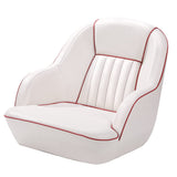 Garvee  56x55x49.5 cm Sedile Pilota Ergonomico per Barca – Ecopelle Nautica Resistente ai Raggi UV – Per Barche da Pesca e Diporto – Bianco - bianco
