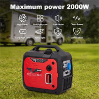 Centrale elettrica portatile GARVEE da 2000 W, generatore di corrente mobile, accumulatore di energia portatile, presa impermeabile, adatta per campeggio all'aperto, camper, uso di emergenza