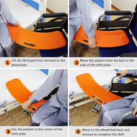 Tavola di trasferimento per sedia a rotelle Garvee per utenti di sedia a rotelle, tavola di spinta per pazienti fino a 200 kg, arancione, 80 x 21 x 0,8 cm, ausilio per il trasferimento per anziani a letto, in auto, in bagno