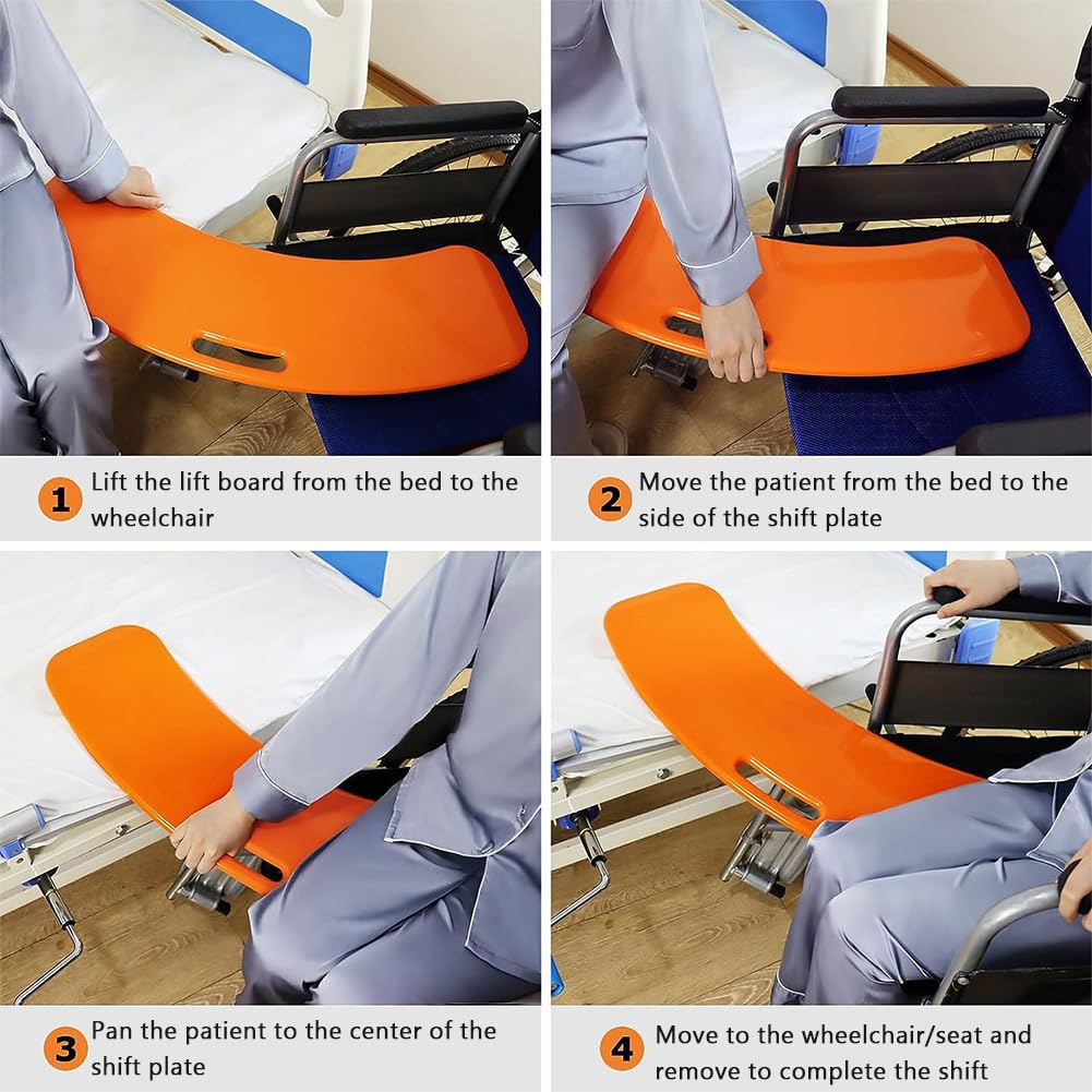 Garvee Rollstuhl Transferbrett Für Rollstuhlfahrer, Patientenschieber Bis 200 Kg, Transferhilfen Behinderten Rutschbrett Für Rollstuhl Patientenlifter, Senioren Im Bett Auto Rollstuhl Toilette Dunkelblau
