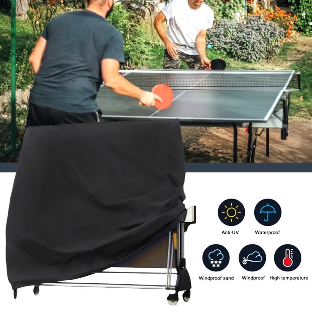 Garvee Copertura per Tavolo da Ping Pong 155x75x144 cm Impermeabile Protezione UV Argento Per Tavolo da Ping Pong da Interno ed Esterno