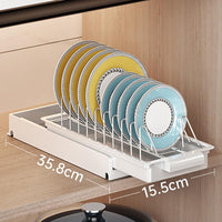 Scolapiatti estensibile Garvee, acciaio inossidabile, strato singolo con vassoio raccogligocce, per mobile da cucina, sottolavello, bianco, salvaspazio, antiruggine