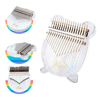 Garvee Kalimba a forma di orso arcobaleno, 17 tasti, materiale in legno risonante, portatile, colorato, per gli amanti della musica