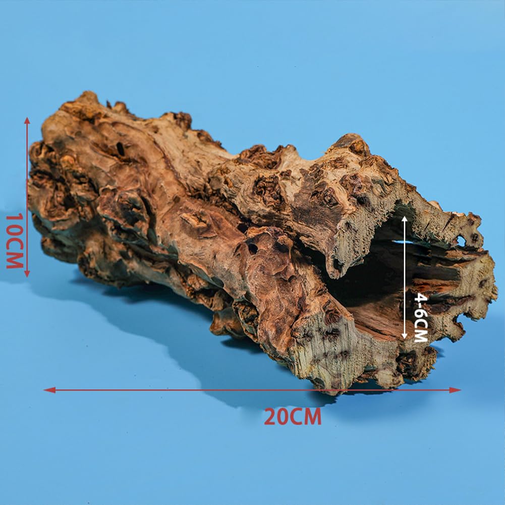 Grotta decorativa per acquario Garvee, grotta naturale per la deposizione delle uova, realizzata in tronco d'albero, per lucertole, tartarughe e gamberetti
