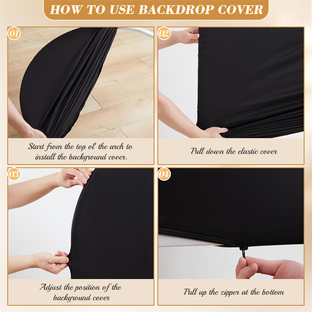 Garvee Arch Hintergrundschutz 1x2m Hochzeit Bogen Abdeckung Stoff Schwarz Wasserdicht Rundbogen Foto Studio Party Dekor Garten