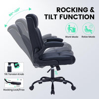 Garvee Sedia Da Ufficio Ergonomica In Pelle PU Nera Con Supporto Lombare Regolabile Confortevole Design Moderno Per Ufficio E Studio